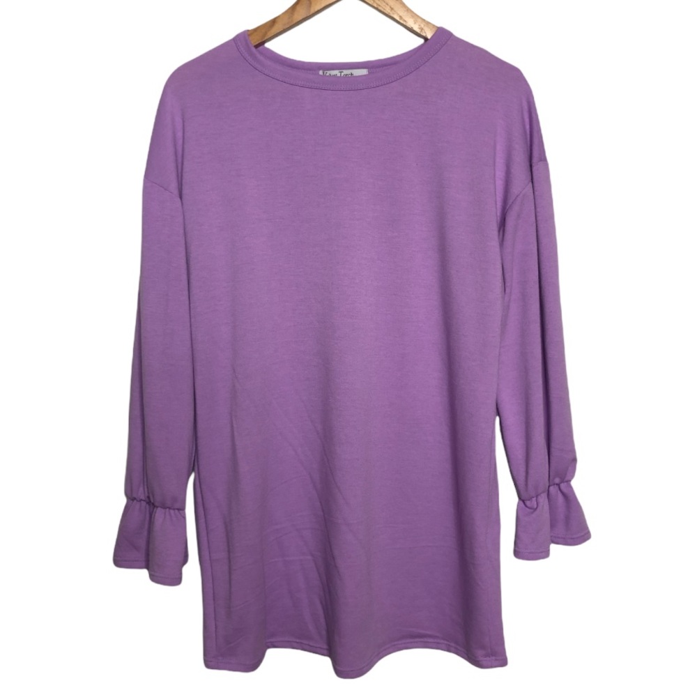 Velvet Torch Pink Ruffle Long Sleeves Top Size Small NEW